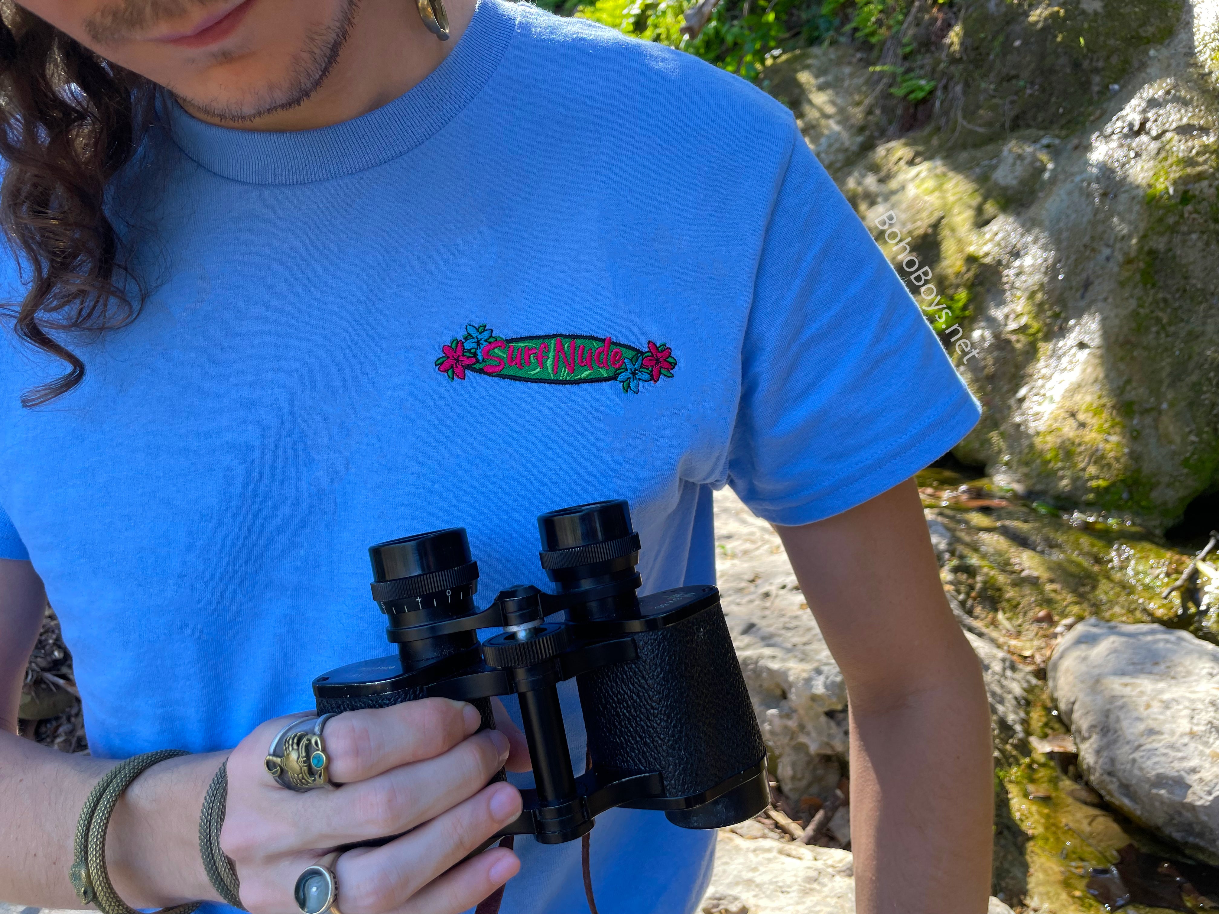 Embroidered Surf Social Tee - Blue Sky