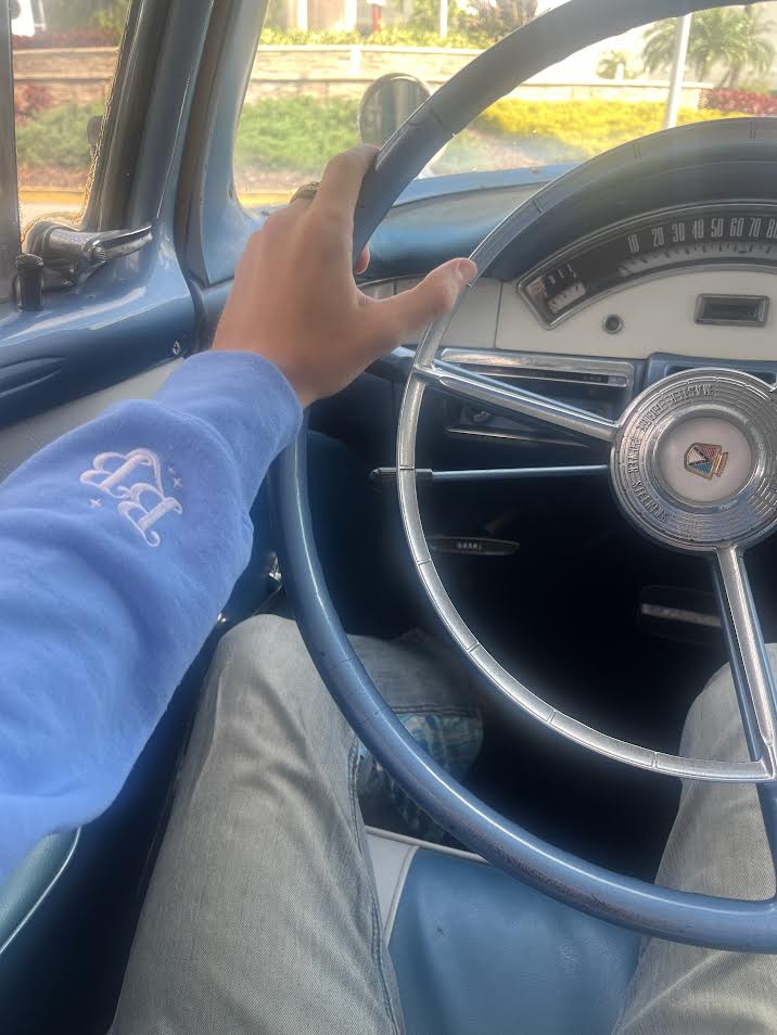 Embroidered Poolside Zip-Up — Blue Sky