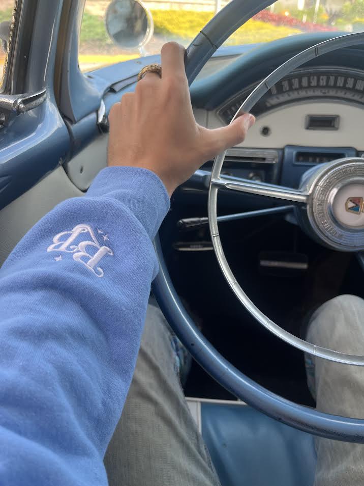 Embroidered Poolside Zip-Up — Blue Sky