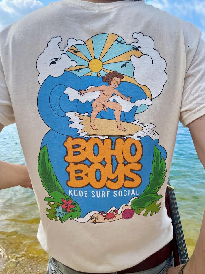 Embroidered Surf Social Tee - Blue Sky