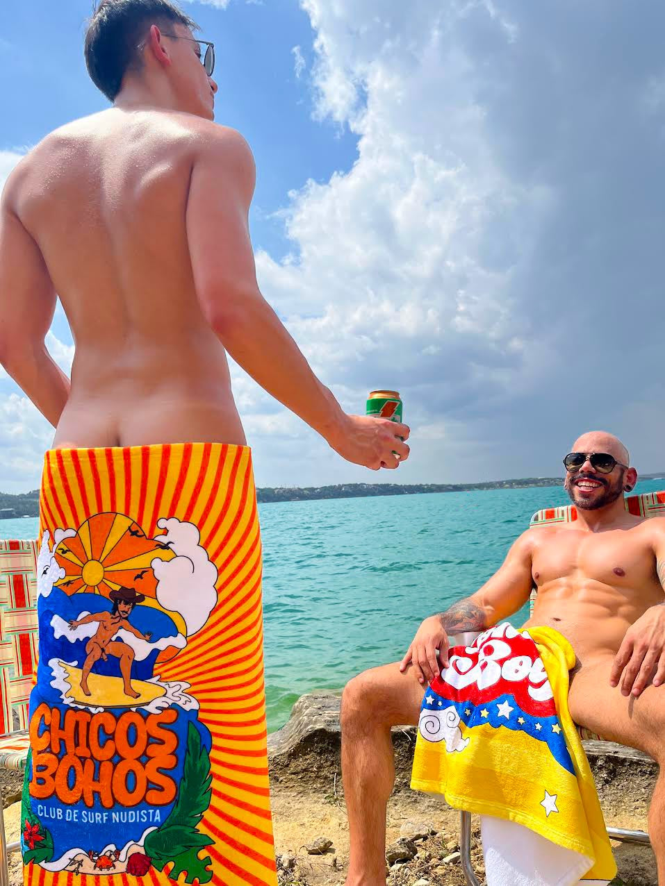 Surf Social Beach Towel — Orange Sunrise