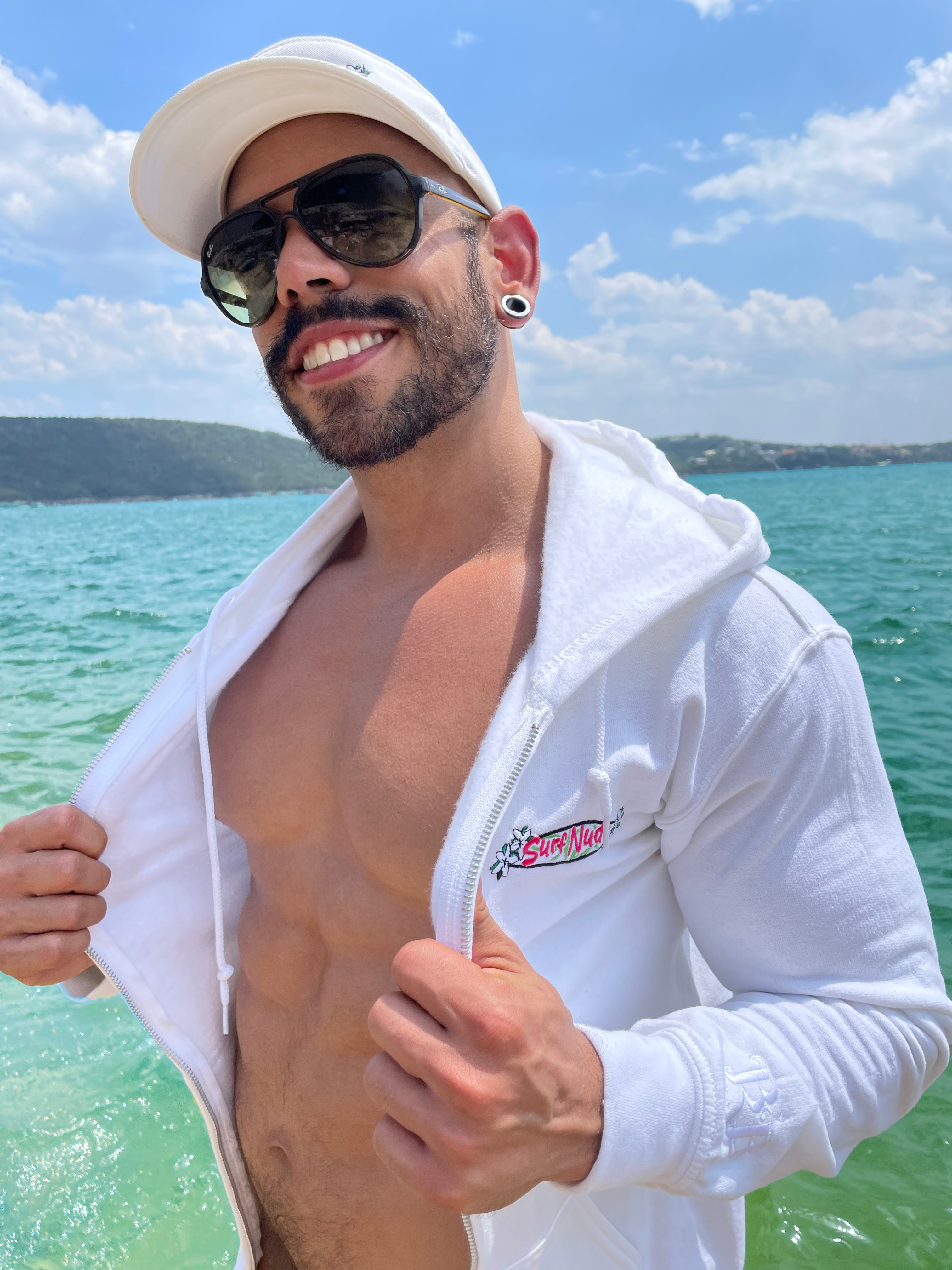 White Party Poolside Zip-Up — Pink Sunset