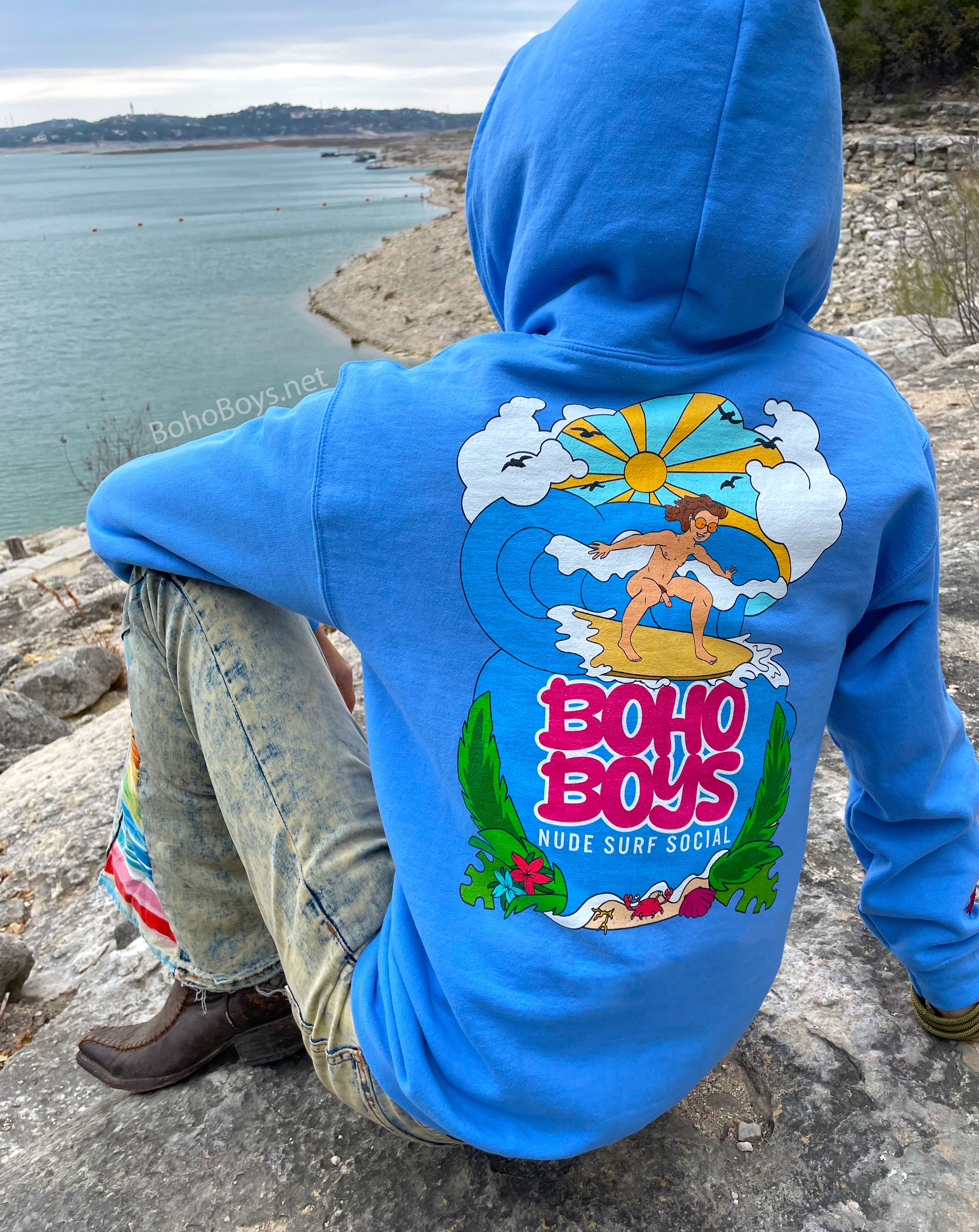Embroidered Poolside Zip-Up — Blue Sky