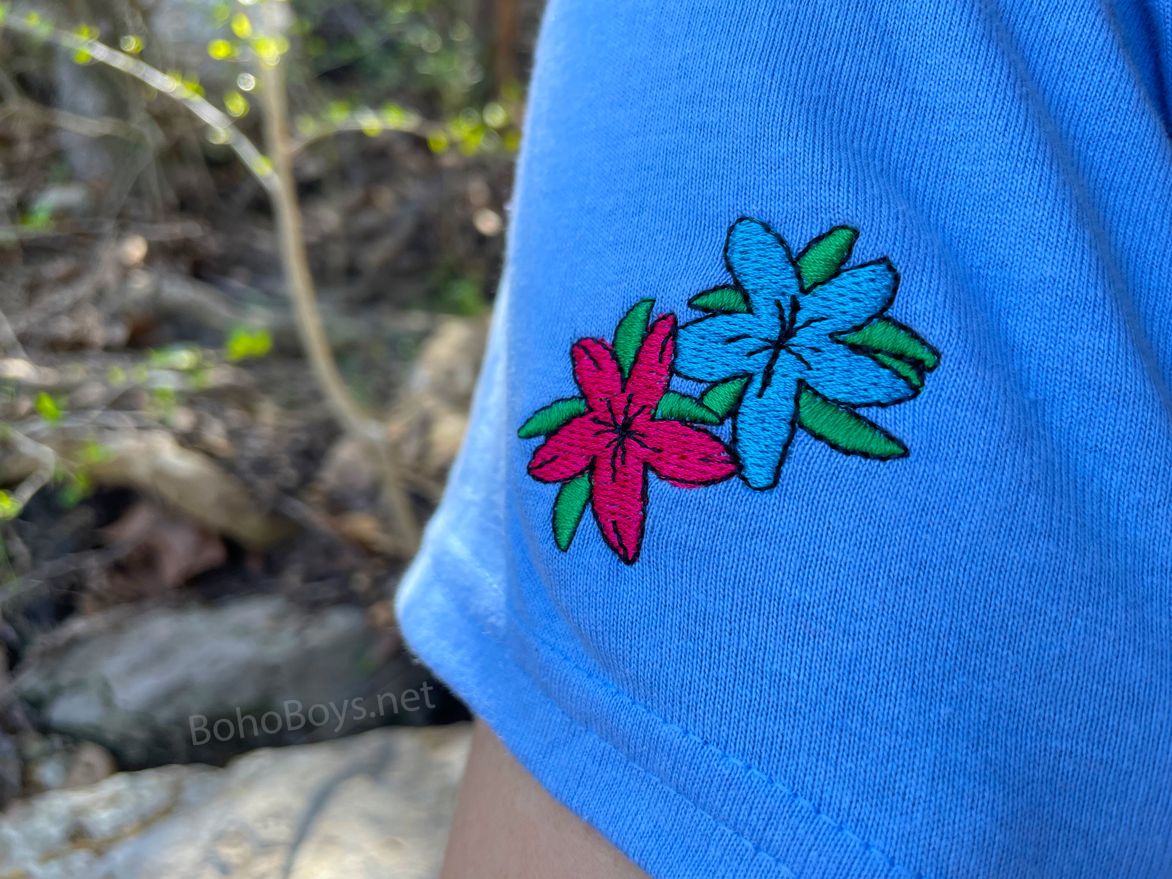 Embroidered Surf Social Tee - Blue Sky