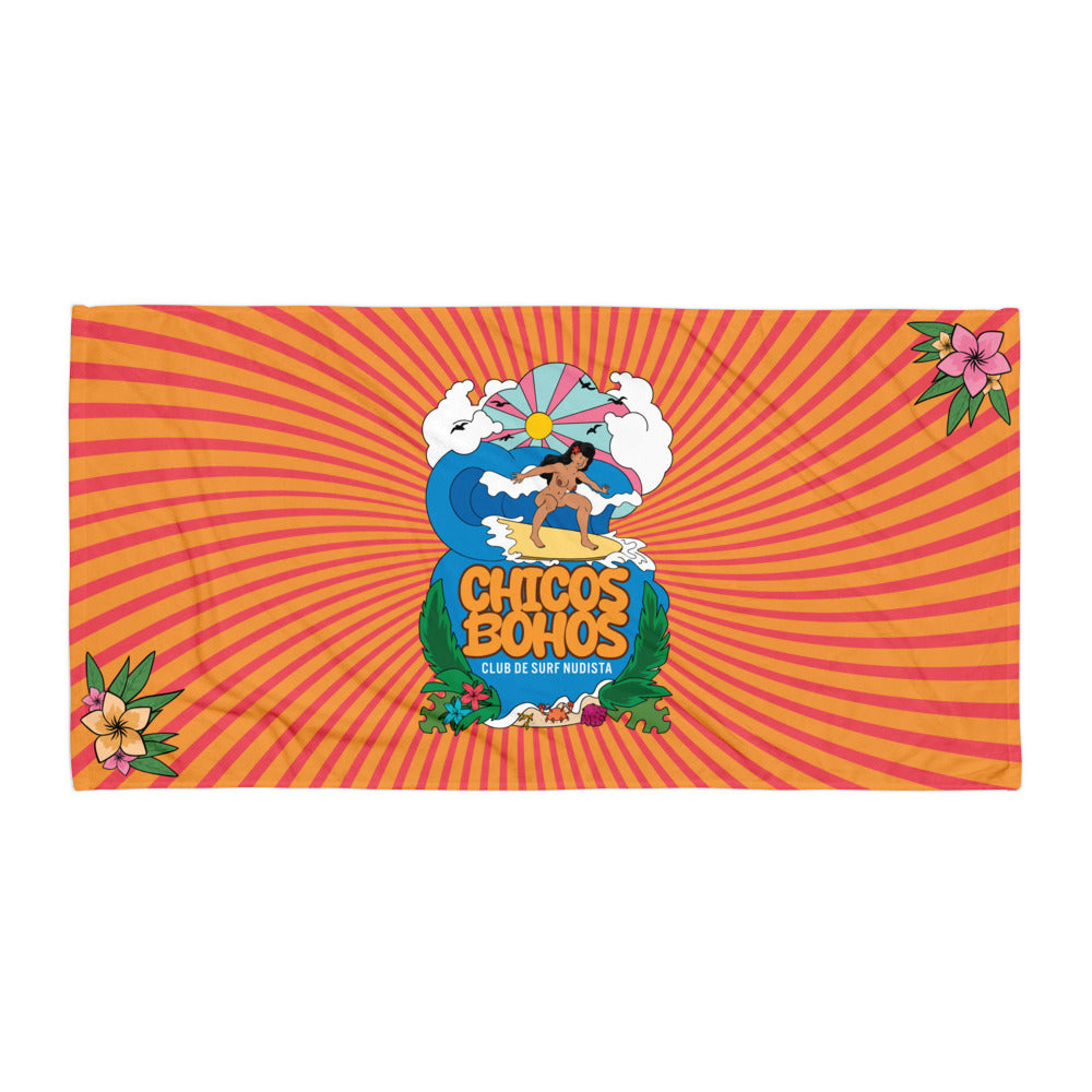 Surf Social Beach Towel — Terracotta Sunburst