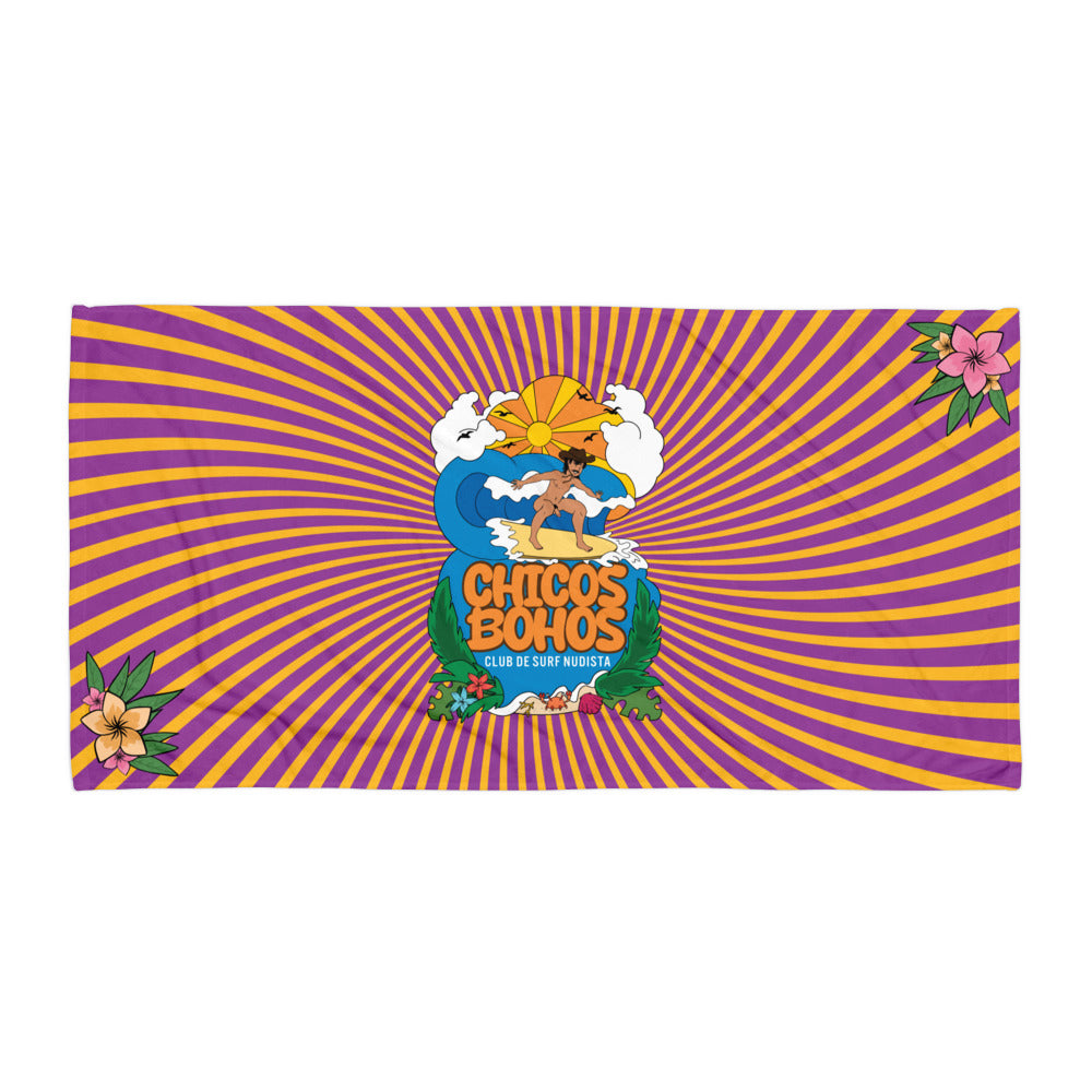 Surf Social Beach Towel — Orange Sunrise