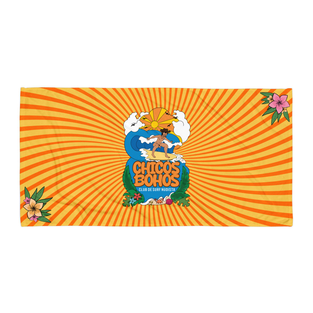 Surf Social Beach Towel — Orange Sunrise
